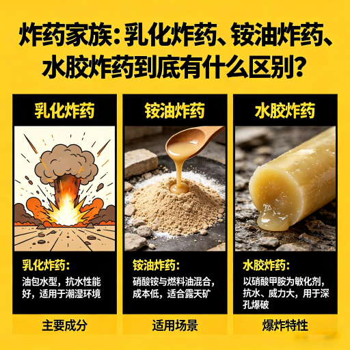 自贡炸药家族：乳化炸药、铵油炸药、水胶炸药到底有什么区别？